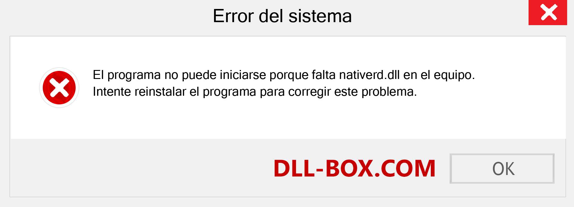 ¿Falta el archivo nativerd.dll ?. Descargar para Windows 7, 8, 10 - Corregir nativerd dll Missing Error en Windows, fotos, imágenes